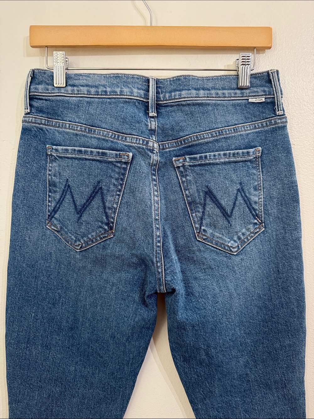 Mother The Stunner Ankle Fray Jeans Womens Size 28 Denim Mid Wash - Picture 6 of 13